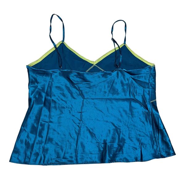 Babydoll Tank Top Satin Blue XL Y2K going out top No Boundaries - Picture 2 of 7